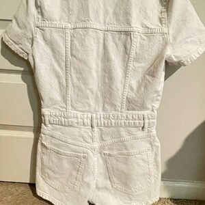 Zara White Short Sleeve Jumpsuit